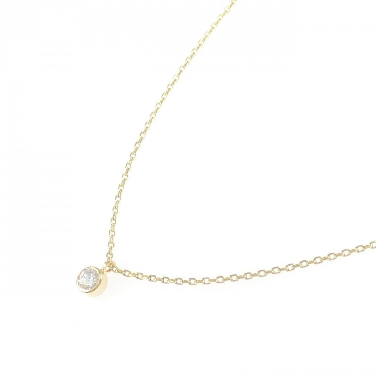 K18YG ソリティア ダイヤモンド ネックレス 0.20CT