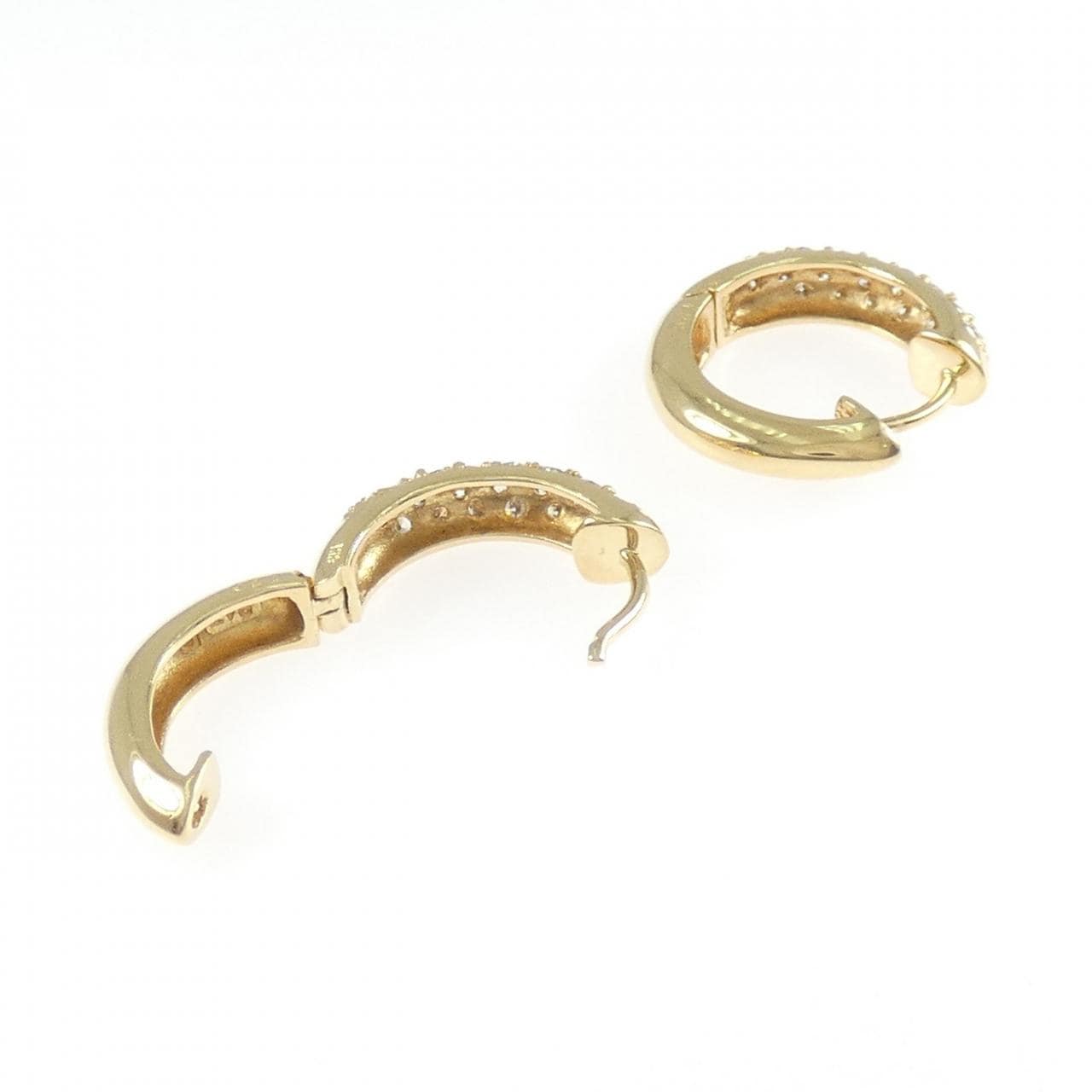 K18YG ダイヤモンド フープ ピアス 0.70CT