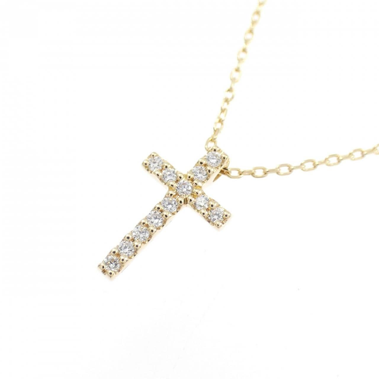 スタージュエリー クロス ダイヤモンド ネックレス 0.03CT