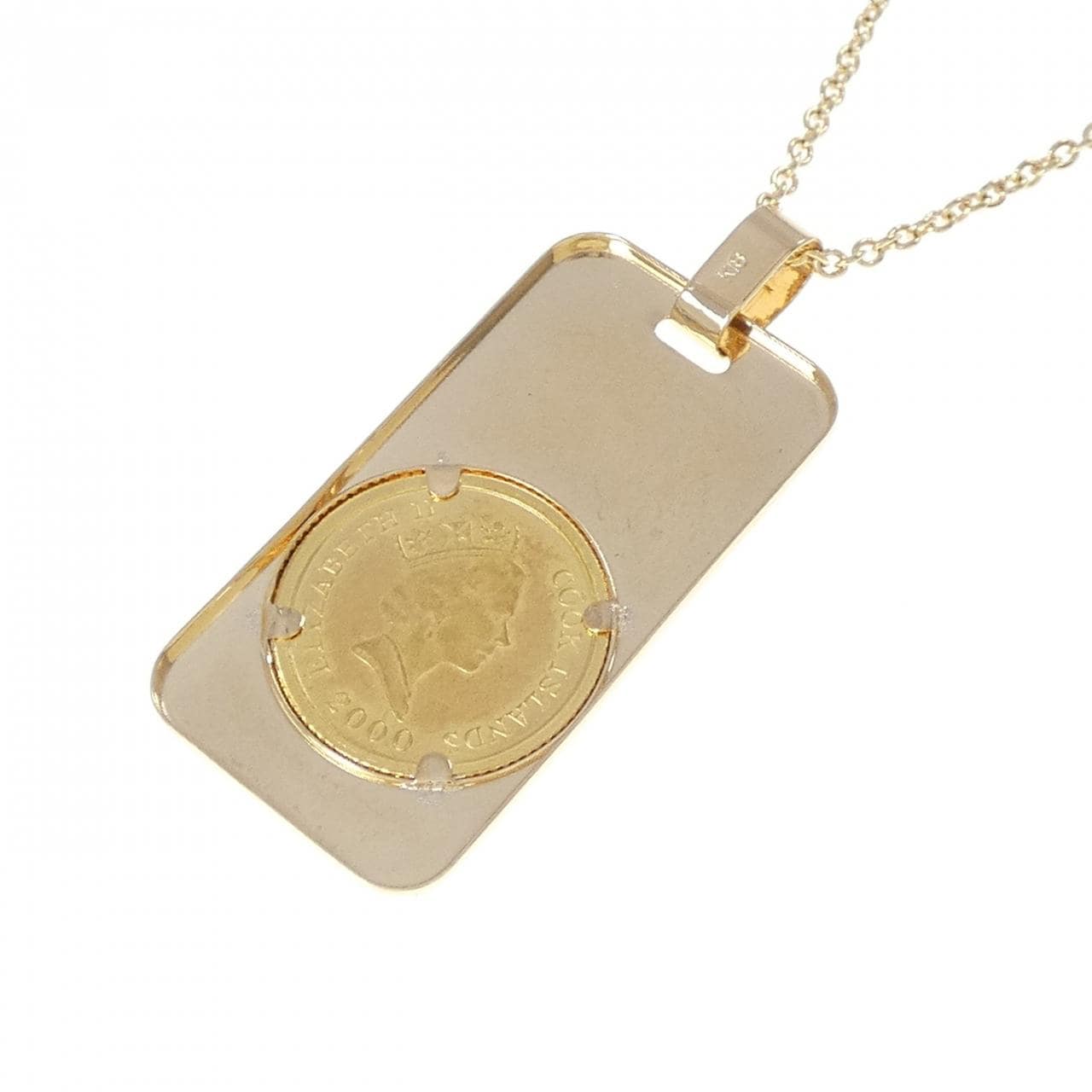 K18YG(枠) コイン ネックレス