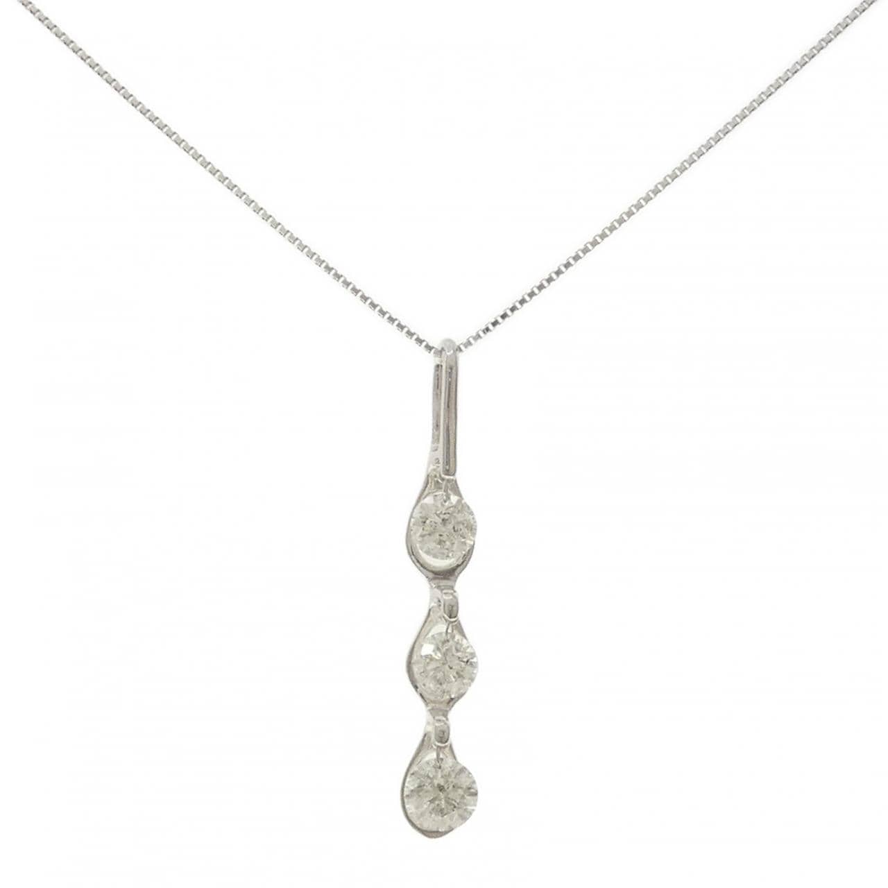 K18WG ダイヤモンド ネックレス 2.06CT