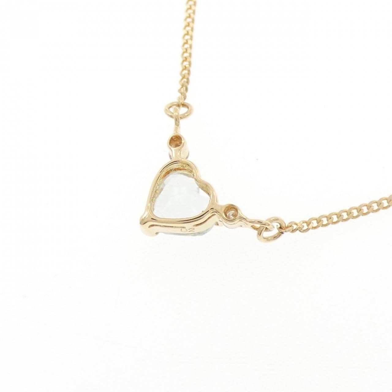 K18YG ハート アクアマリン ネックレス