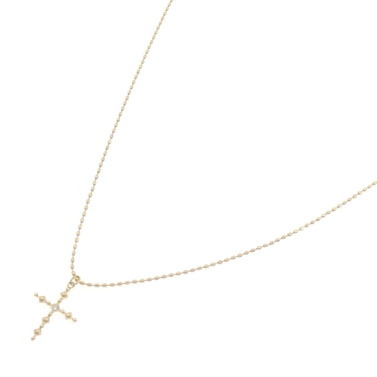 K18YG クロス ダイヤモンド ネックレス