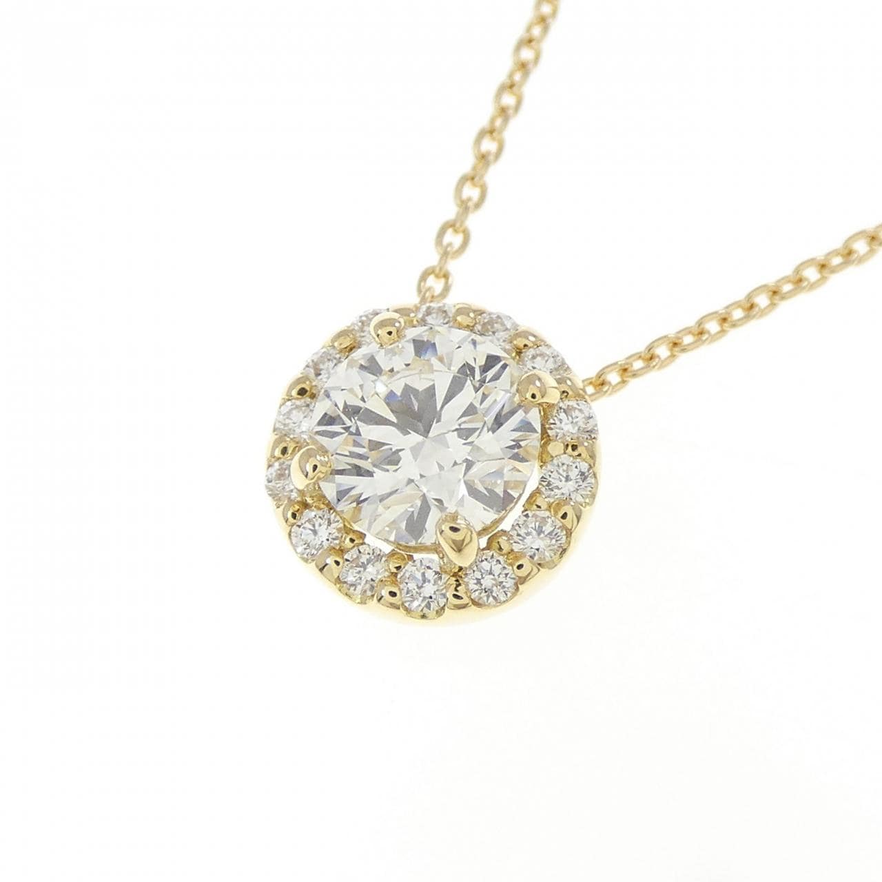 【リメイク】K18YG ダイヤモンド ネックレス 0.536CT G SI1 EXT H＆C