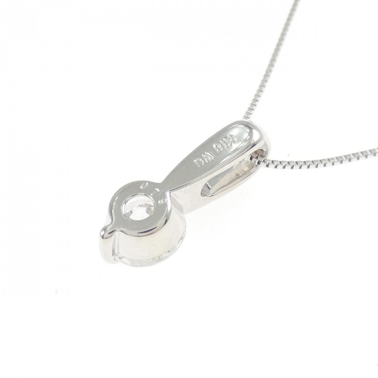 K18WG ソリティア ダイヤモンド ネックレス 0.79CT