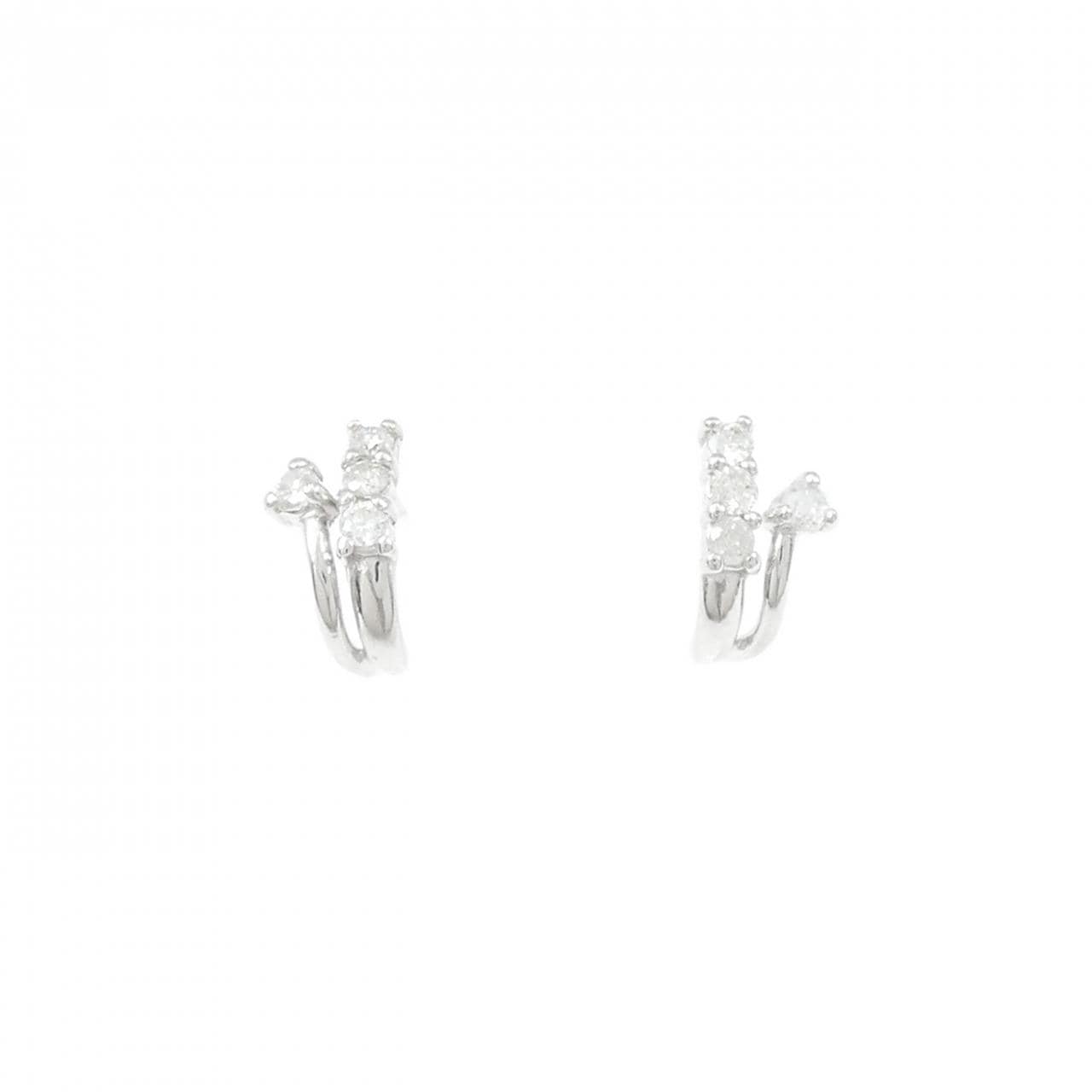 K14WG ダイヤモンド ピアス 0.16CT