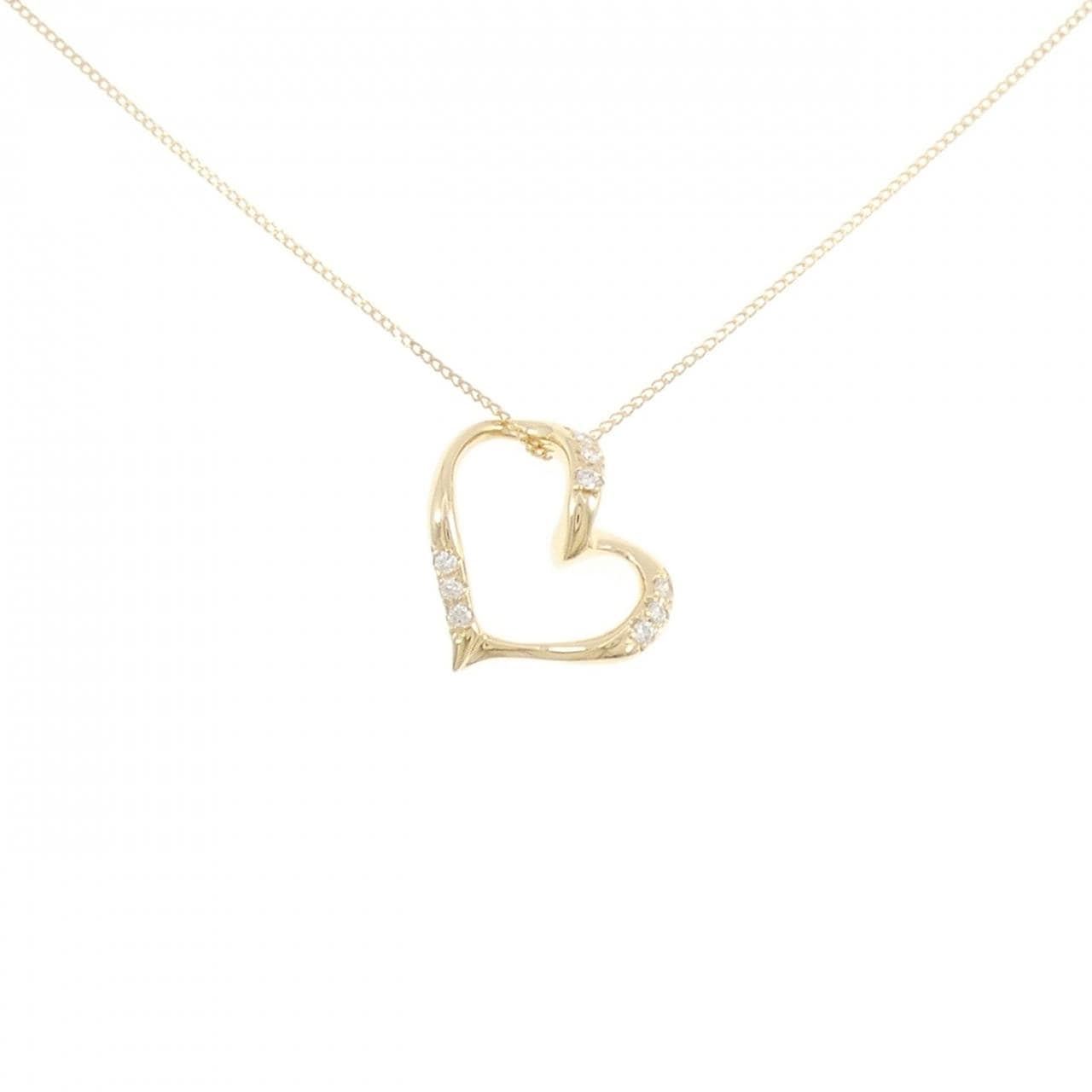 K18YG ハート ダイヤモンド ネックレス 0.11CT