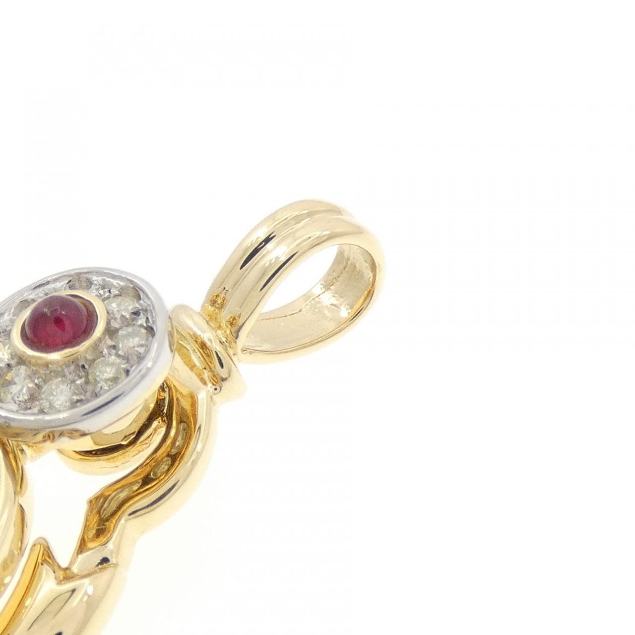 750YG(枠) ルビー コイン 0.35CT