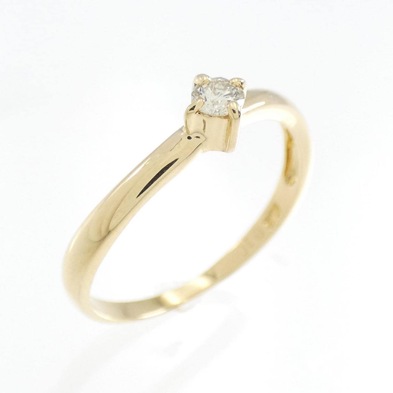 K18YG Solitaire Diamond Ring 0.10CT