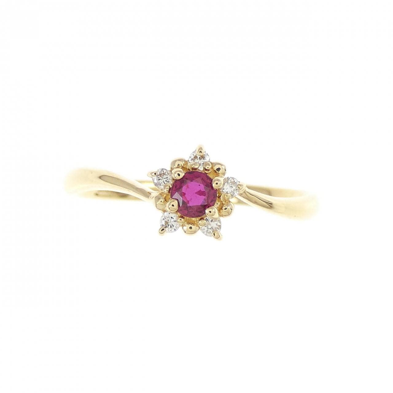 K18YG ruby ring