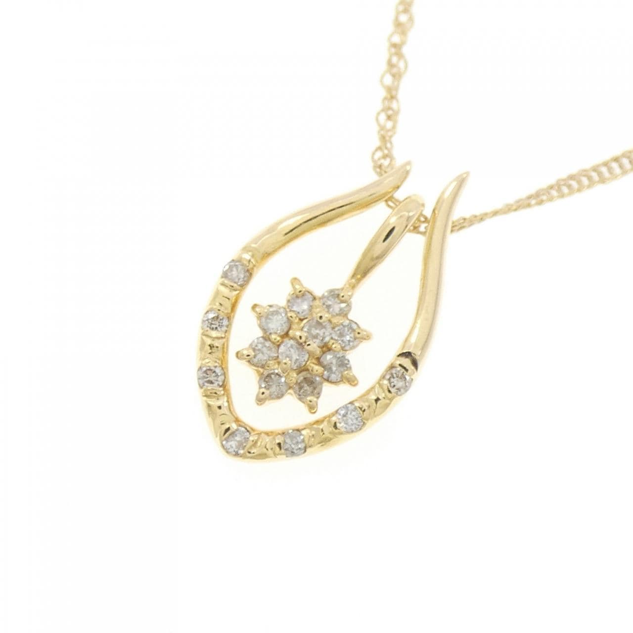 K18YG 2WAY ダイヤモンド ネックレス 0.12CT