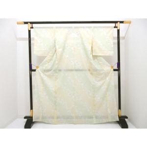 化繊　単衣　絽織小紋