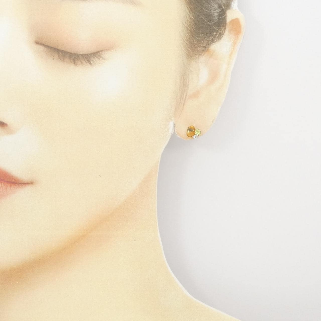 K18YG colored stone earrings
