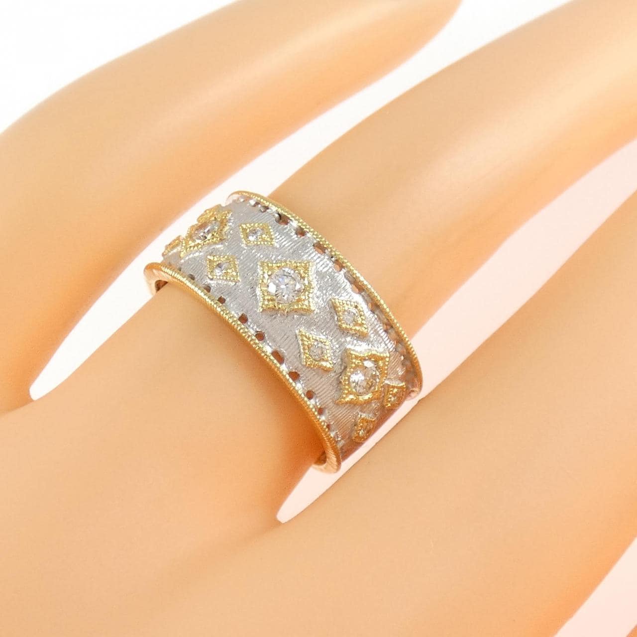 PT900/K18YG钻石戒指 0.20CT