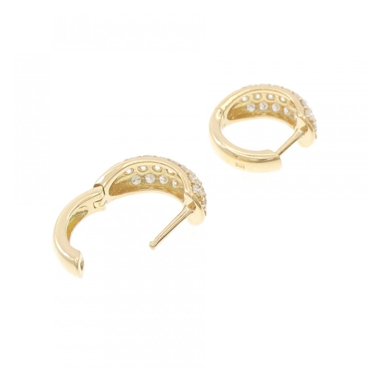 K18YG パヴェ ダイヤモンド ピアス 0.86CT