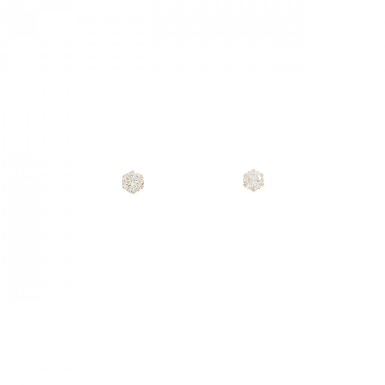 K18YG ソリティア ダイヤモンド ピアス 0.10CT