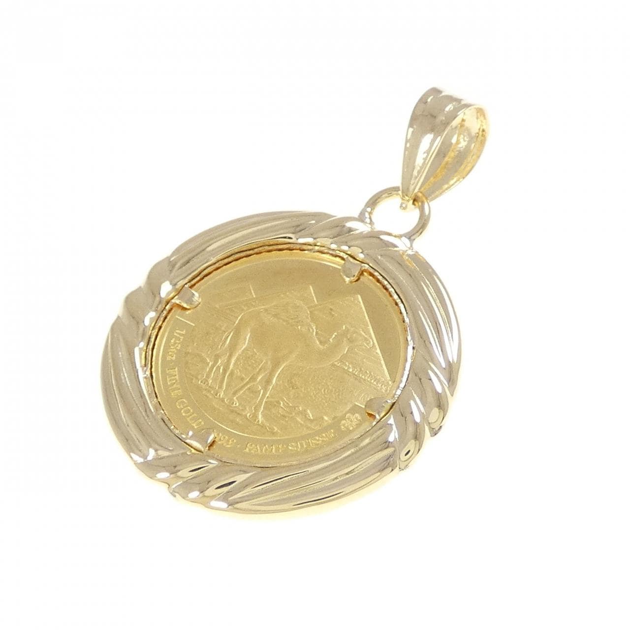 K18YG (frame) coin pendant