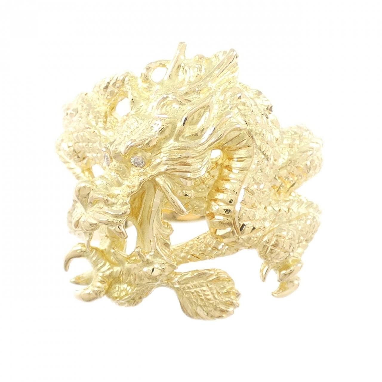 K18YG ドラゴン ダイヤモンド リング 0.02CT