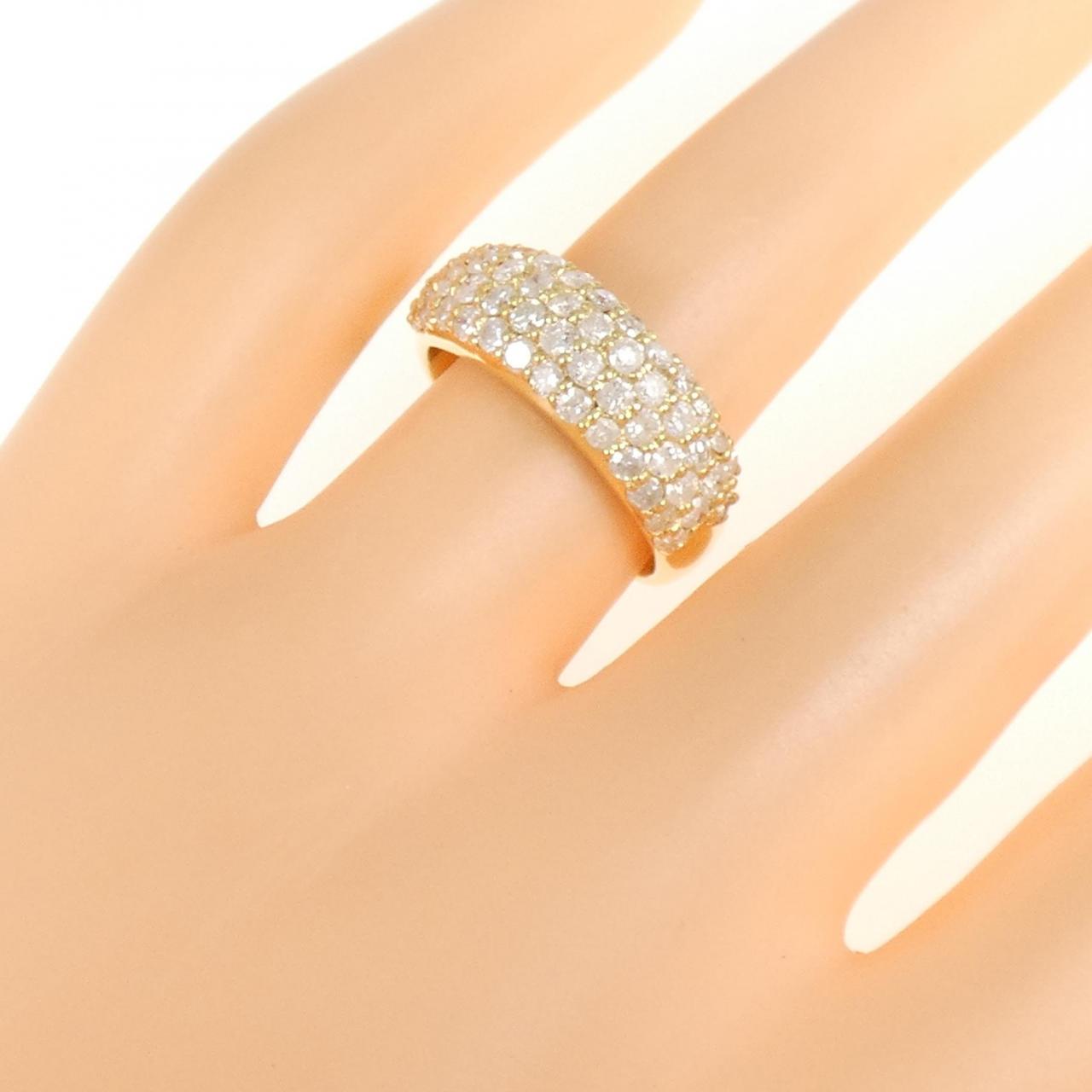 K18YG パヴェ ダイヤモンド リング 1.50CT
