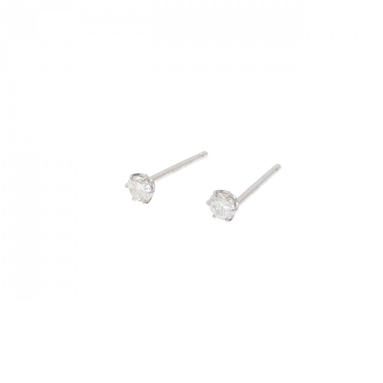 PT900 ソリティアダイヤモンド ピアス 0.10CT