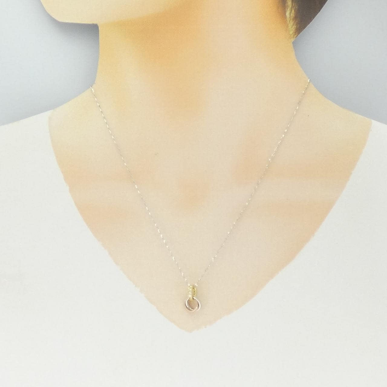 K18スリーカラー ダイヤモンド ネックレス 0.20CT