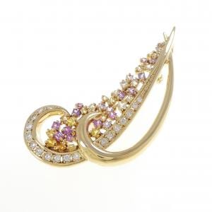 K18YG サファイヤ ブローチ 1.60CT