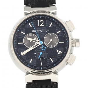 ルイヴィトン タンブールGMダミエグラフィットクロノグラフ QA094 SS クォーツ