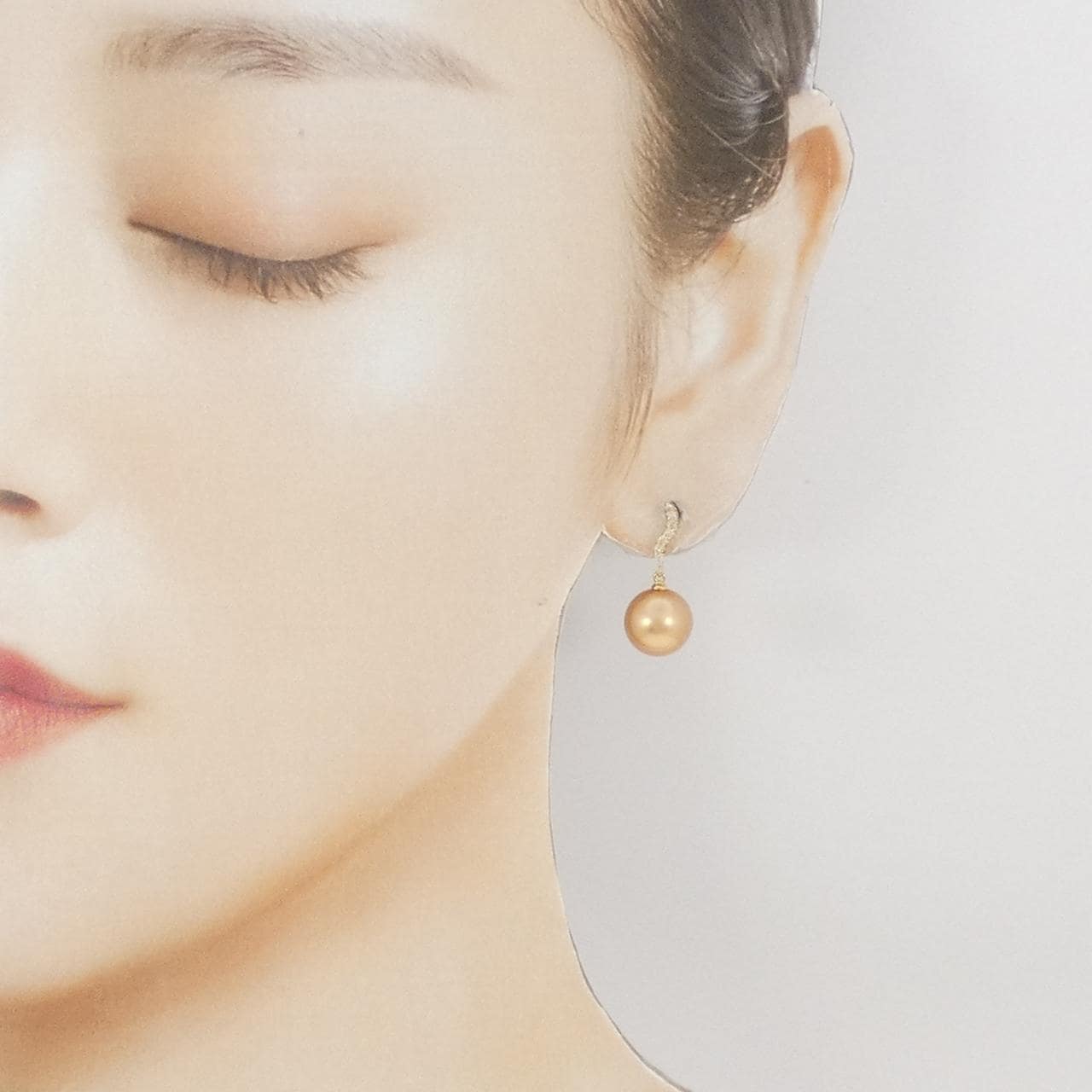 K18YG白蝶珍珠珍珠耳環 10mm