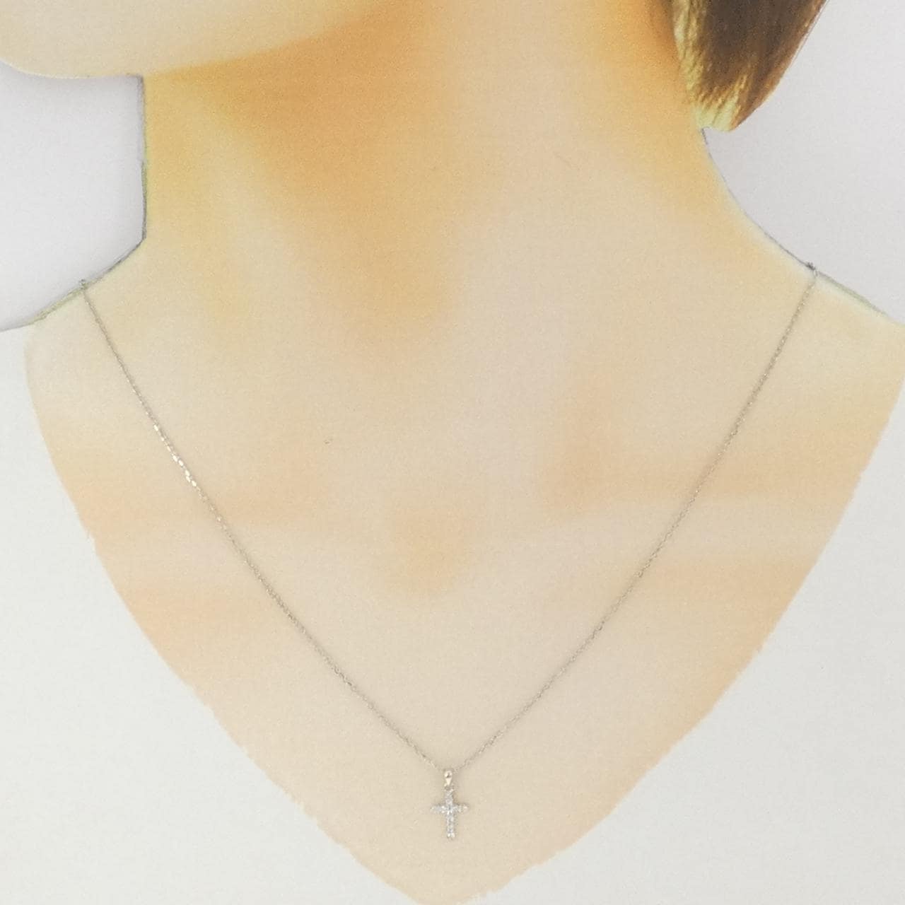 PT900/PT850 クロス ダイヤモンド ネックレス 0.1CT