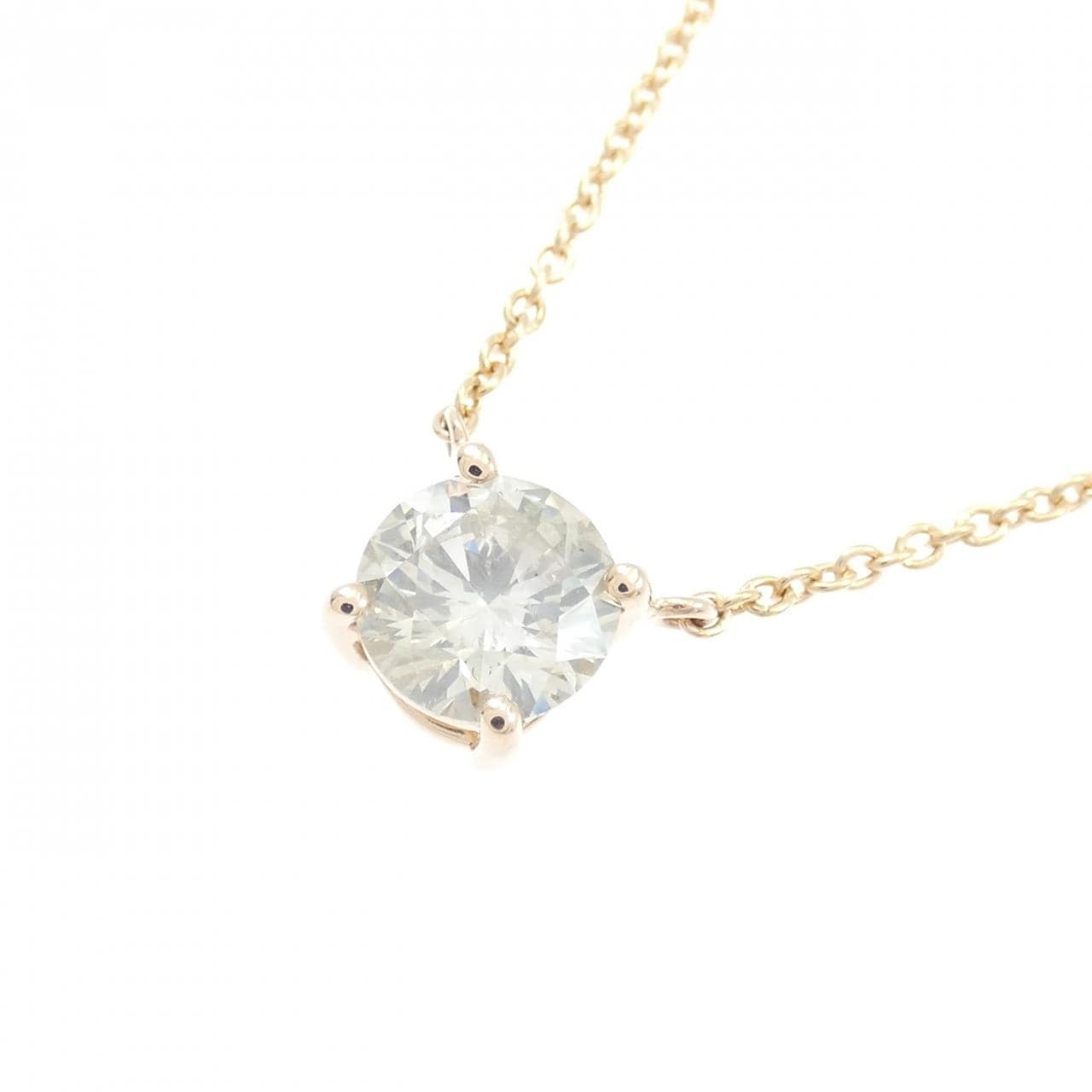 K18PG ソリティア ダイヤモンド ネックレス 1.112CT