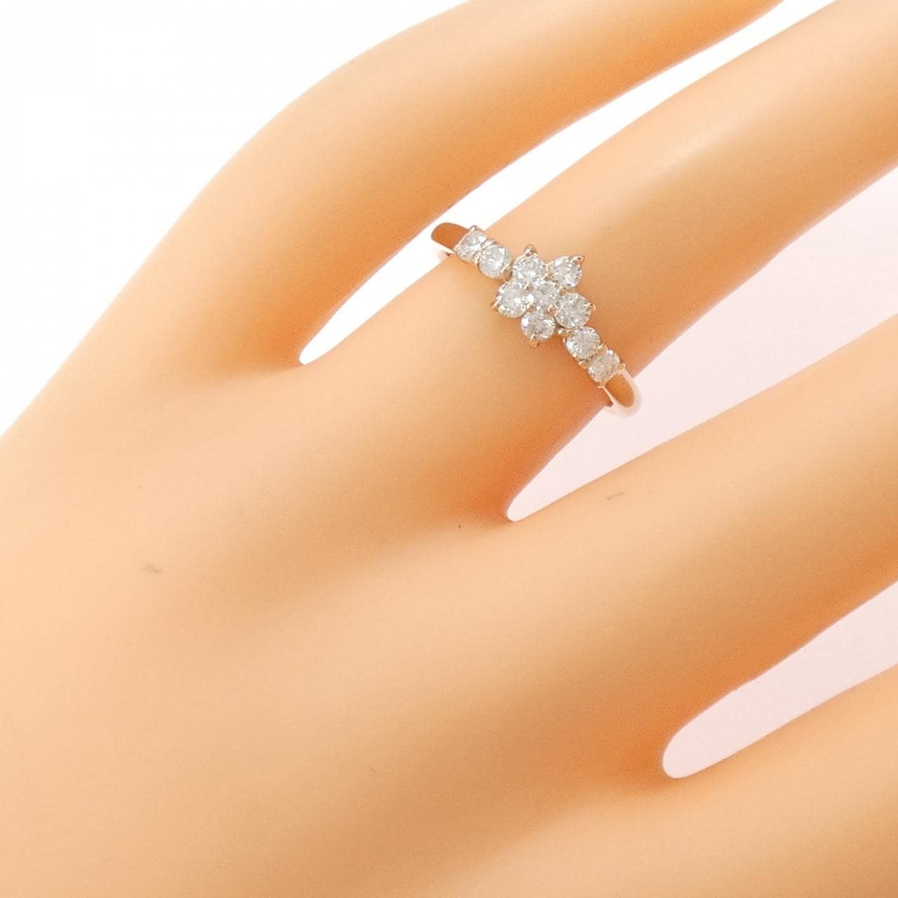 K18PG フラワー ダイヤモンド リング 0.50CT
