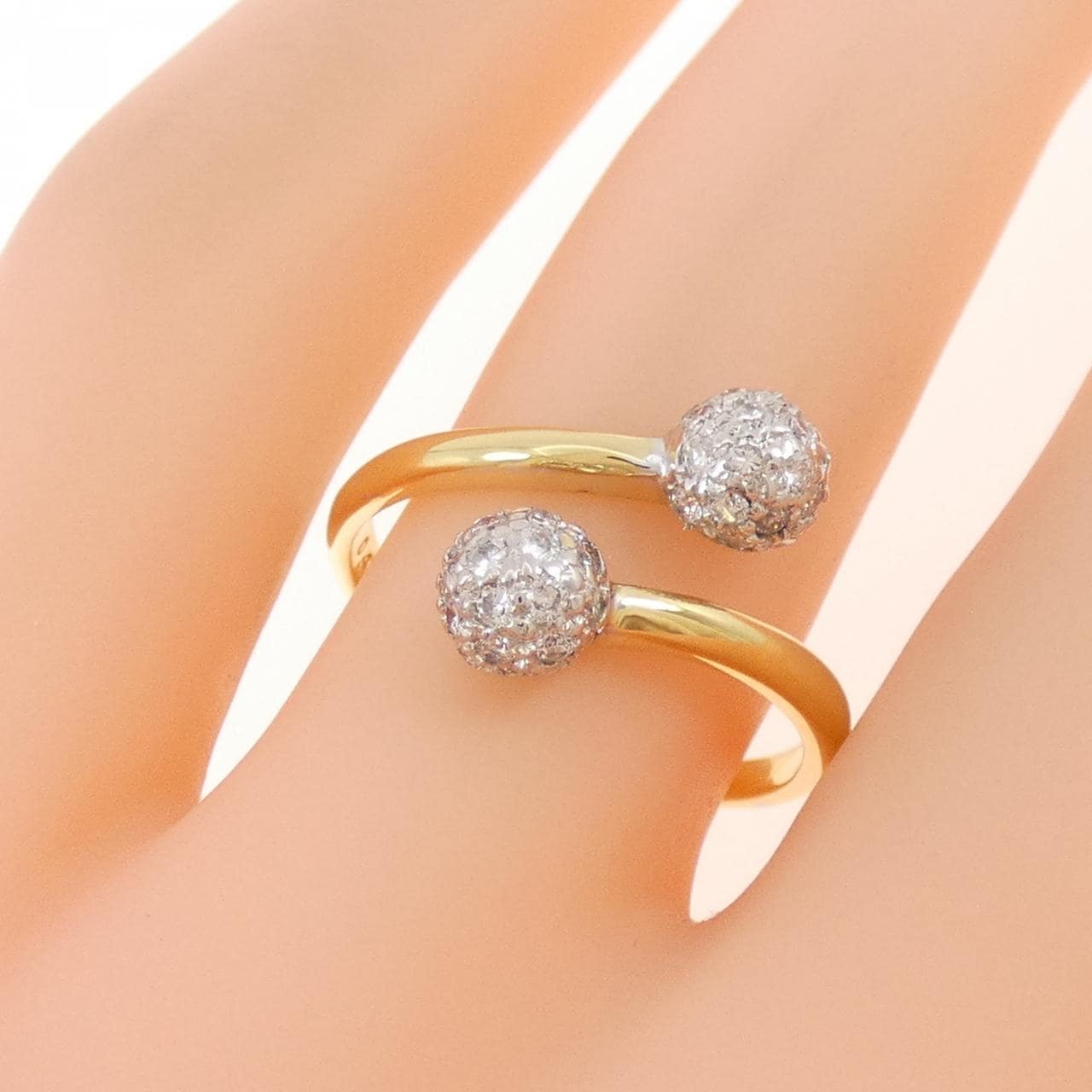 K18YG/K18WG ダイヤモンド リング 0.41CT