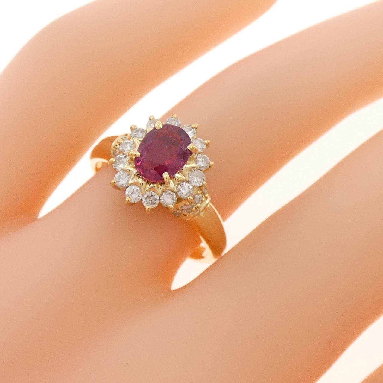 K18YG ルビー リング 1.01CT