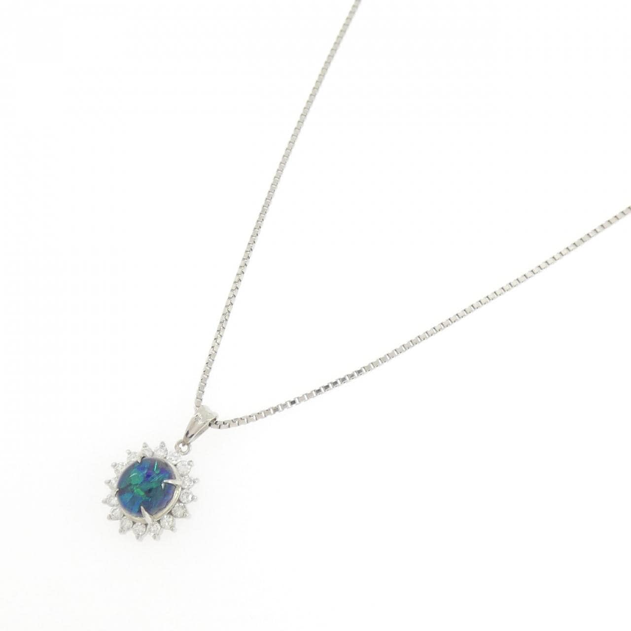 PT900/PT850 ブラックオパール ネックレス 1.40CT