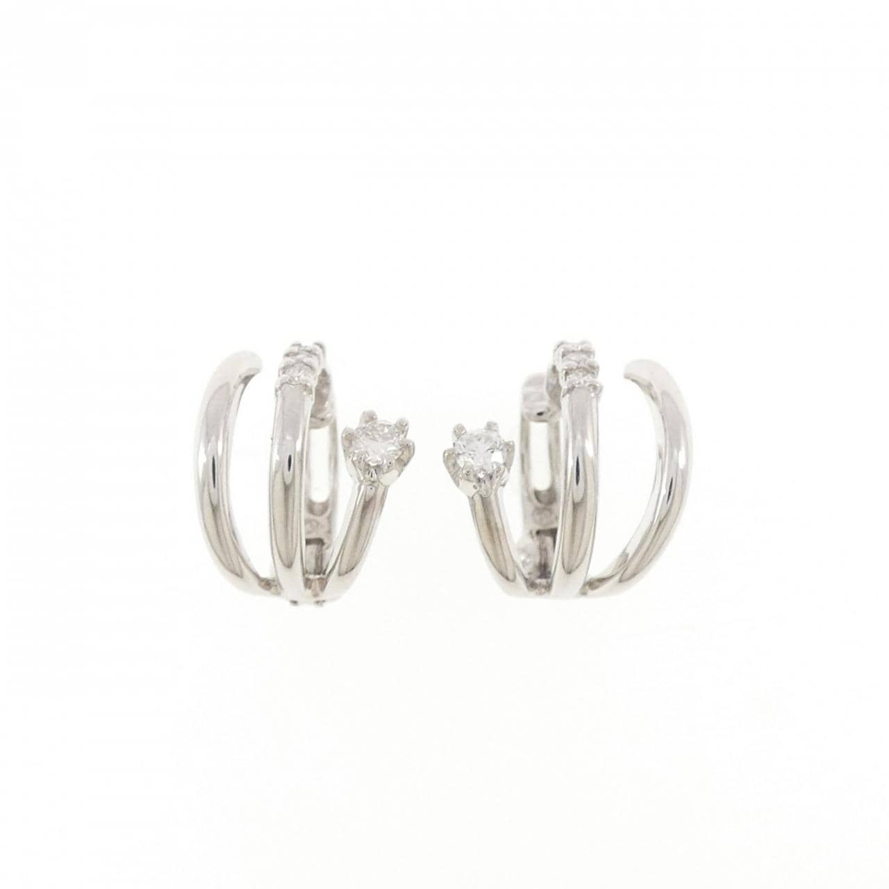 K10WG ダイヤモンド イヤリング 0.16CT