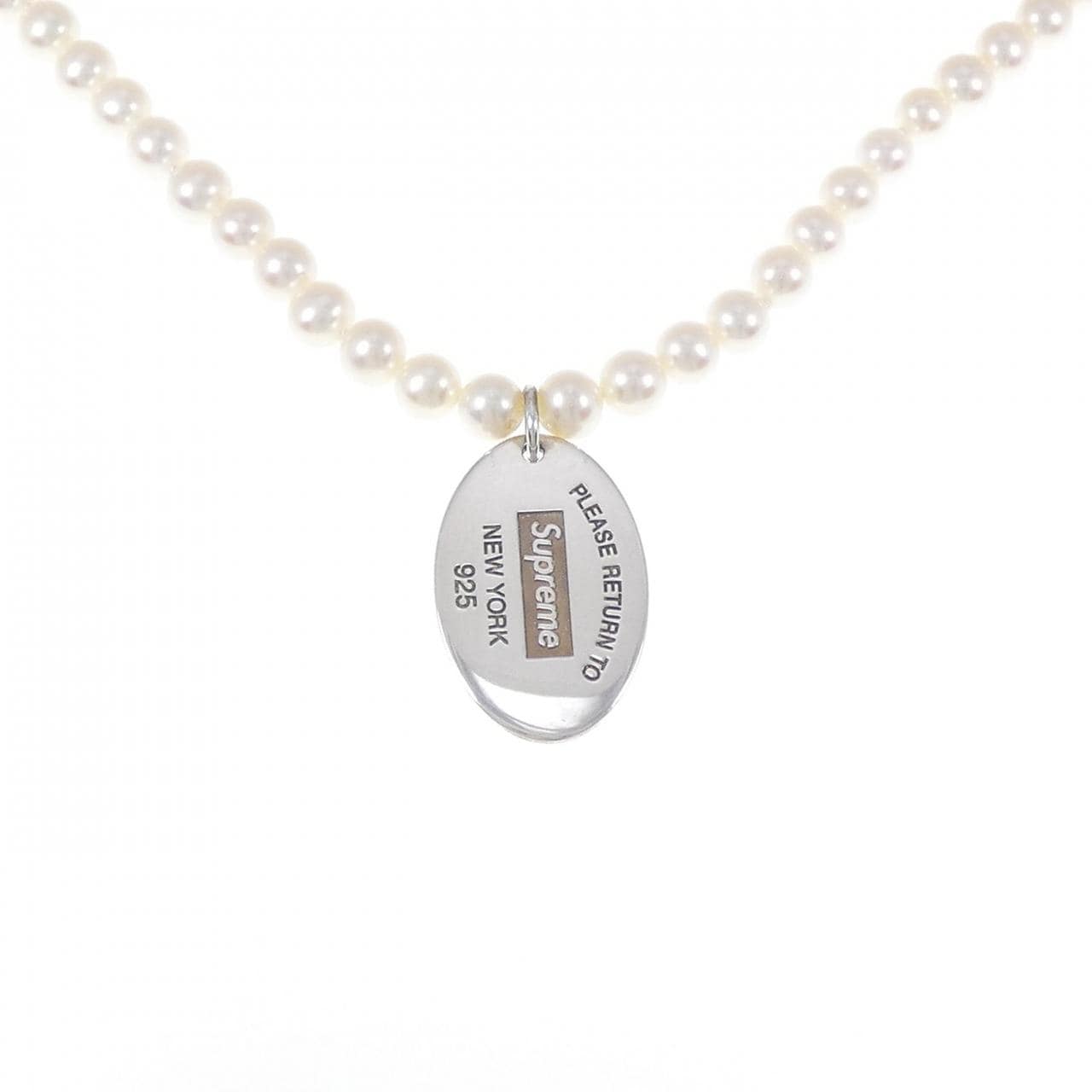TIFFANY Oval Tag Necklace 5.5-6mm