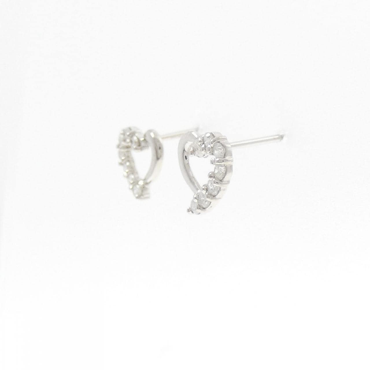 PT900 ハート ダイヤモンド ピアス 0.20CT