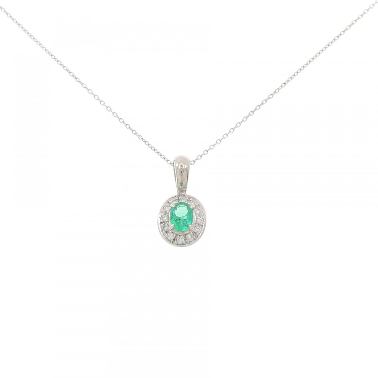 PT900/PT850 エメラルド ネックレス 0.37CT