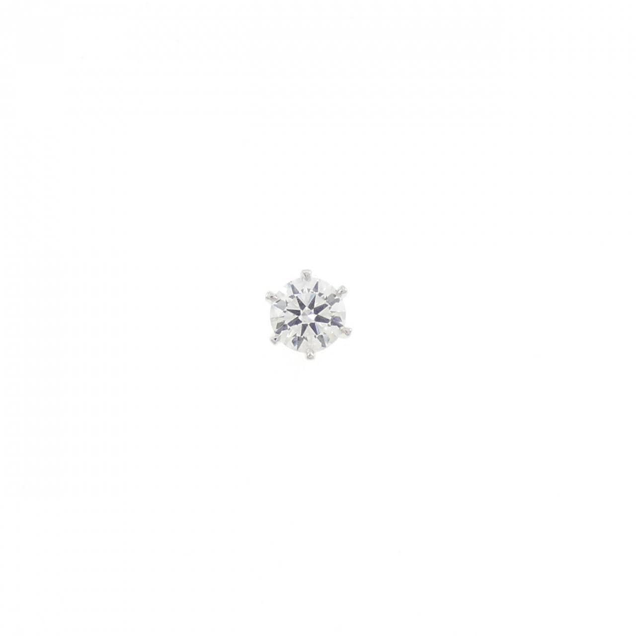 【リメイク】PT900/ST ダイヤモンド ピアス 0.219CT D SI1 VG 片耳