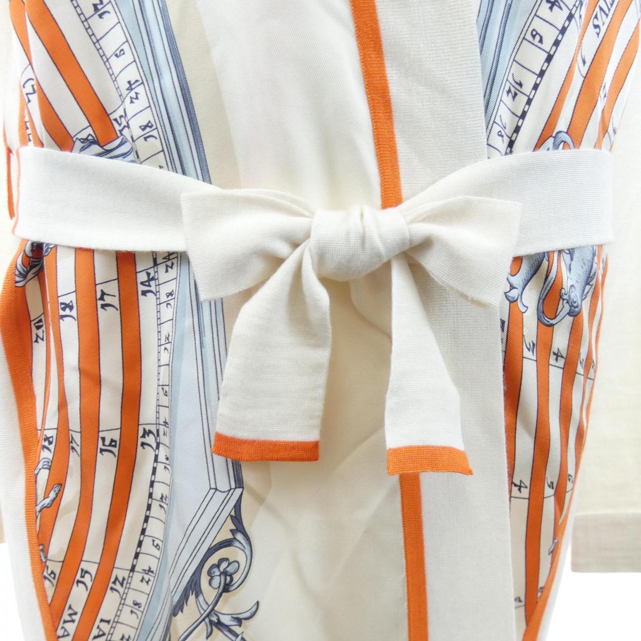 エルメス HERMES DIES ET HORE *96-7709 ツイルレーヌ. ロングカーディガン