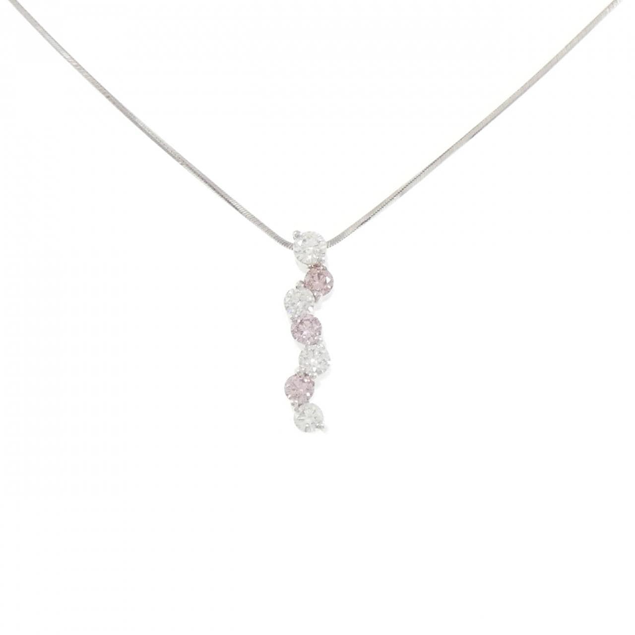 PT900/PT850 ピンクダイヤモンド ネックレス 0.273CT