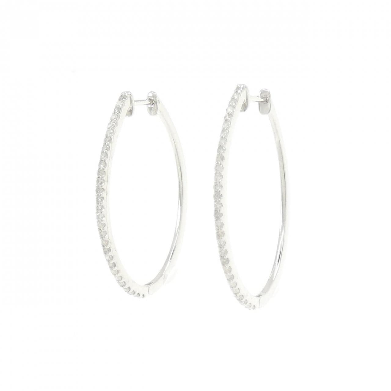 K14WG ダイヤモンド ピアス 0.50CT