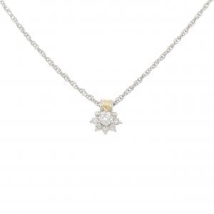 PT900/K18YG/PT850 ダイヤモンド ネックレス 0.15CT