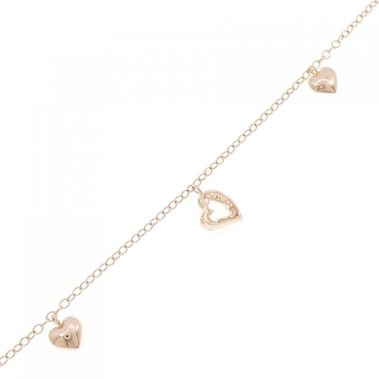 K10PG ハート ダイヤモンド ブレスレット