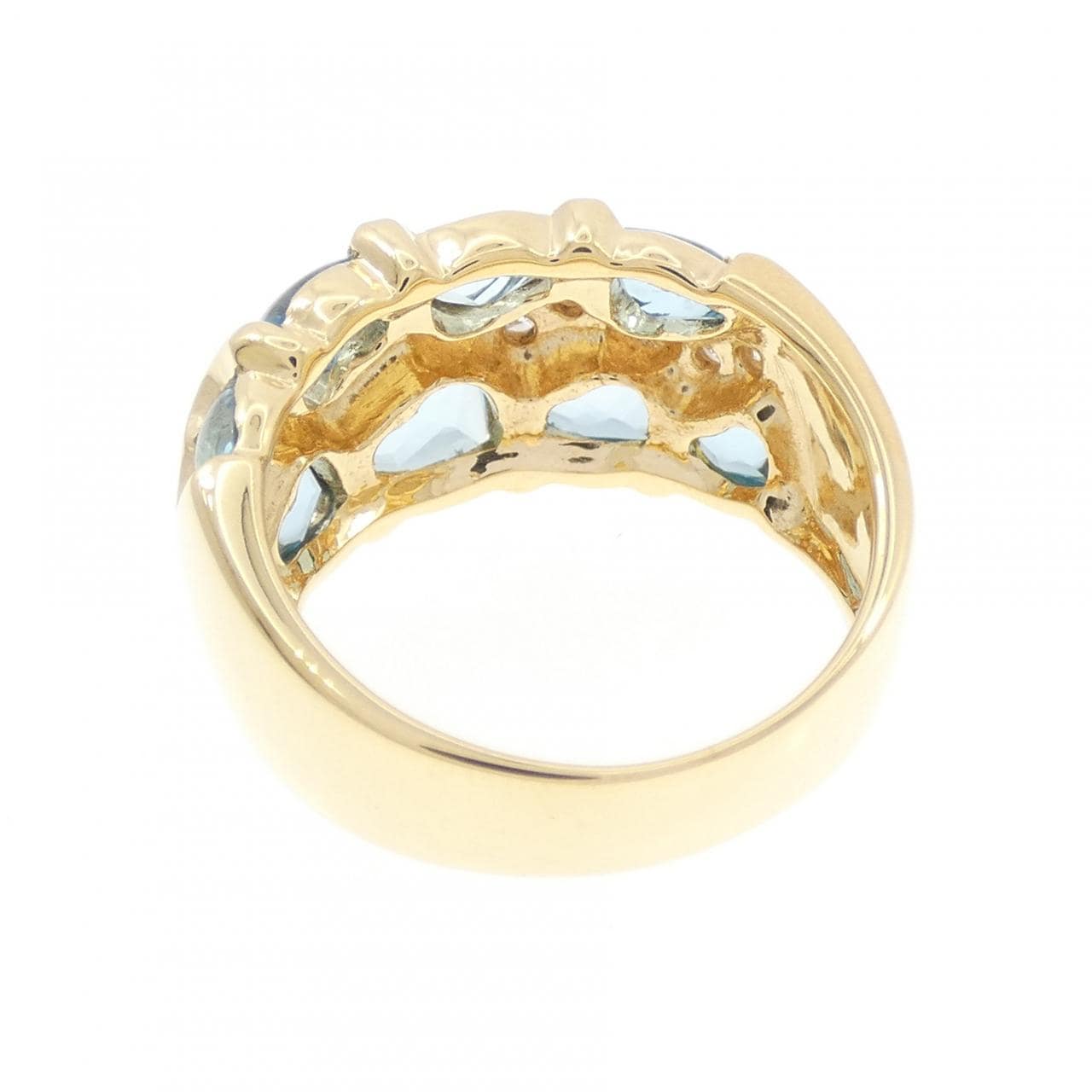 K18YG/K18WG ブルートパーズ リング 2.89 CT