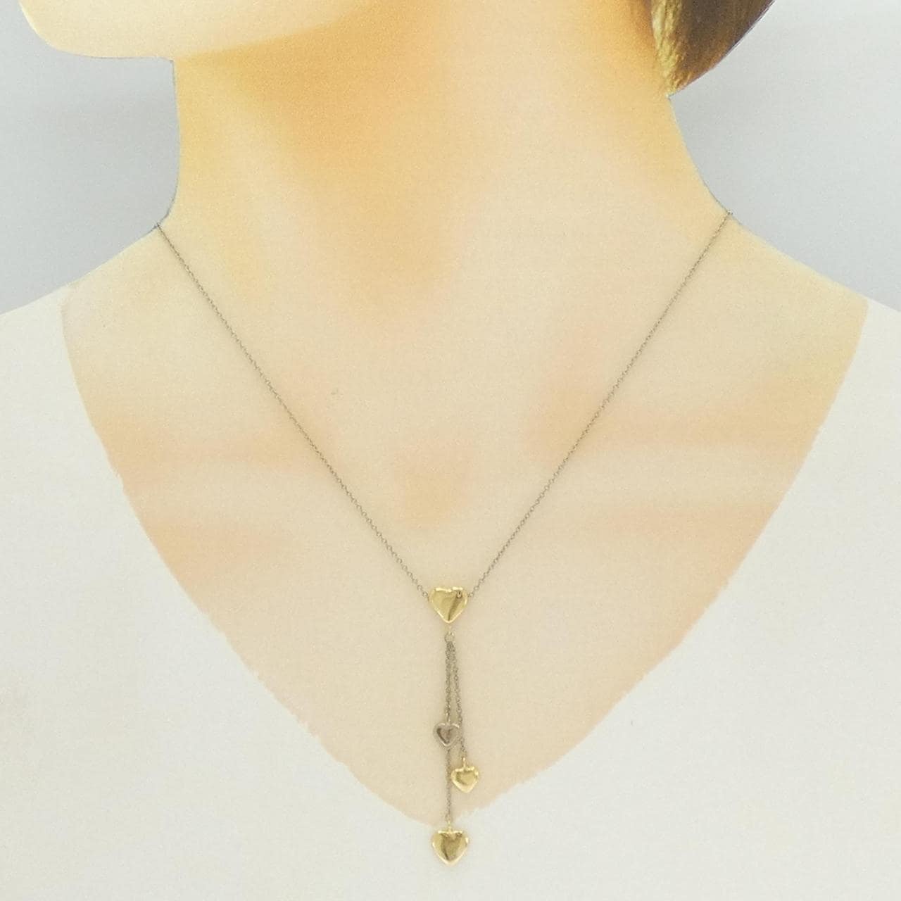 ティファニー マルチハートドロップペンダント ネックレス