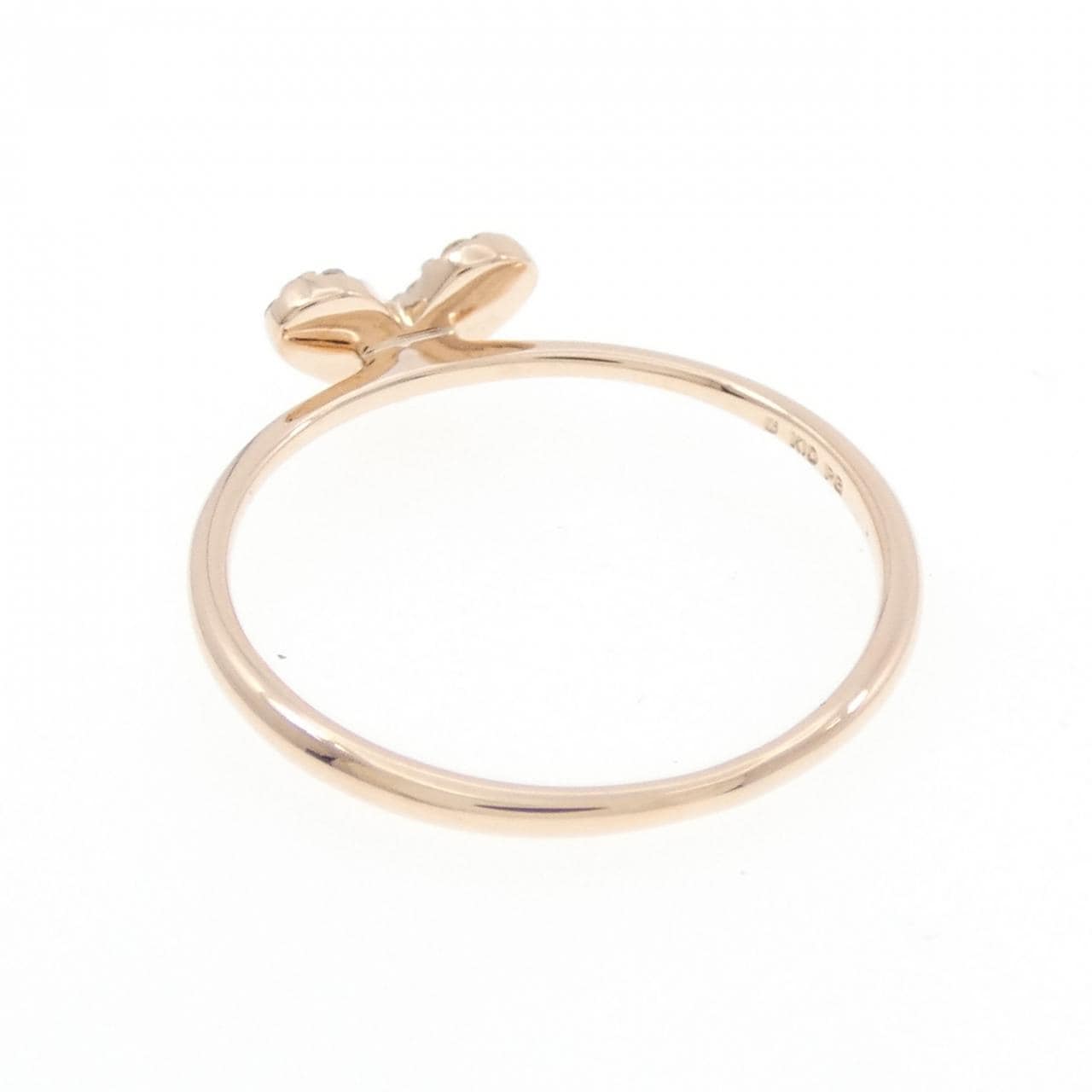 K10PG ハート ダイヤモンド リング