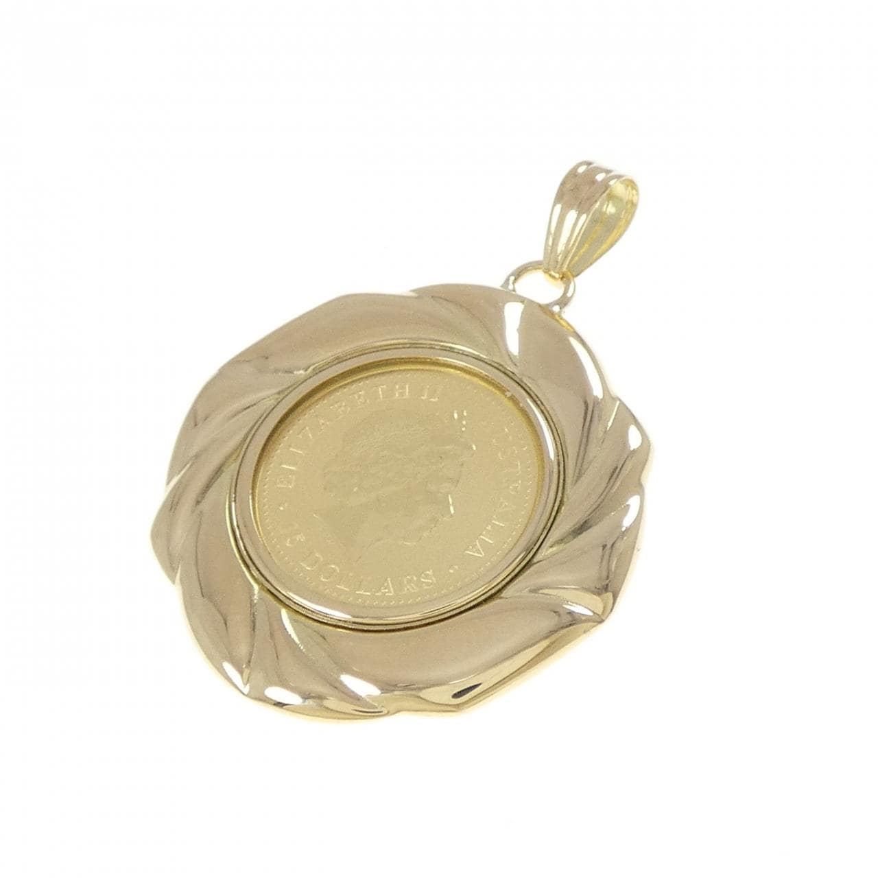 K18YG(枠) コイン ペンダント