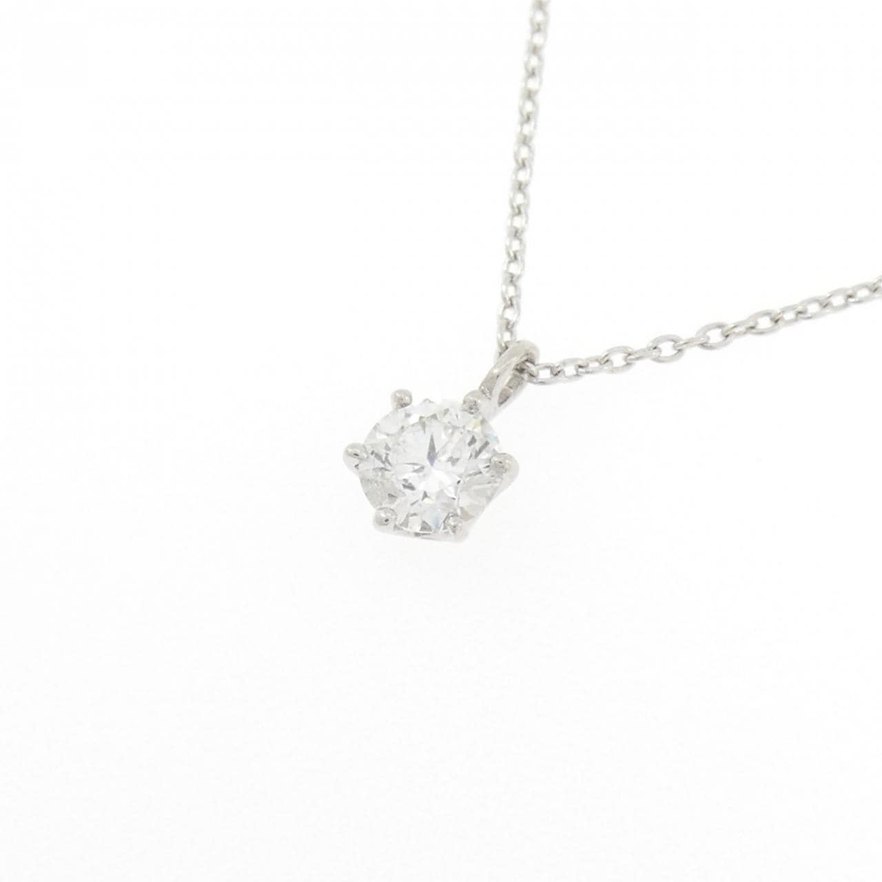K18WG ソリティア ダイヤモンド ネックレス 0.33CT