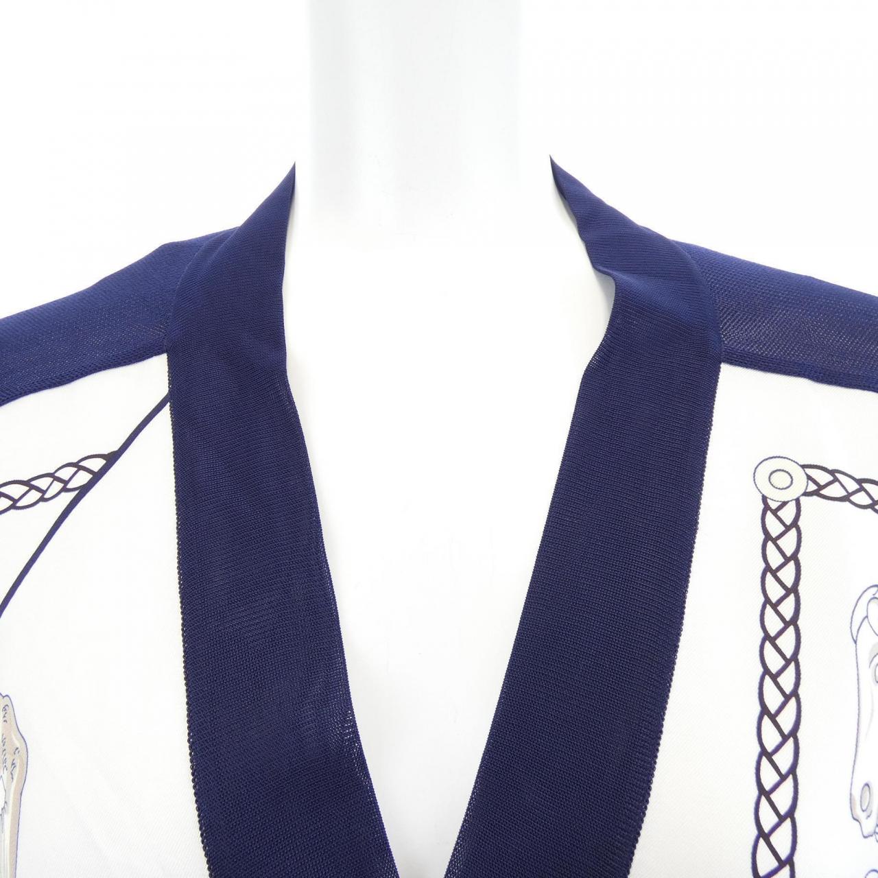 エルメス HERMES CANNES ET CANNES *17-7756 ツイルレーヌ ロングカーディガン